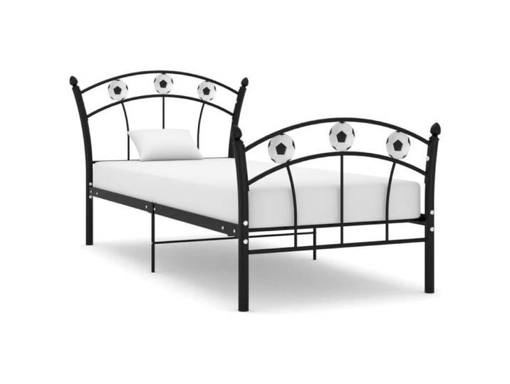 Cadre de lit - SALUTUYA - TJ57169 - Métal noir - 90x200 cm - Design football