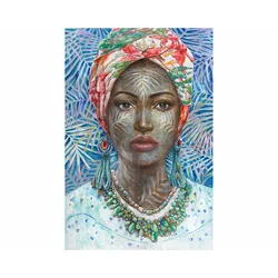 La Casa »African Lady mit Turban« Ölbild handbemalt auf Leinwand