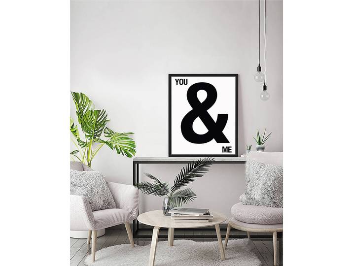 Bild You and Me Rahmen: Massivholz Buche, lackiert Abdeckung: Plexiglas Schwarz 53 x 63cm