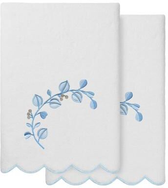 Authentic Hotel and Spa 100% Turkish Cotton WILD BRANCH Scallop Embellished Towel Collection