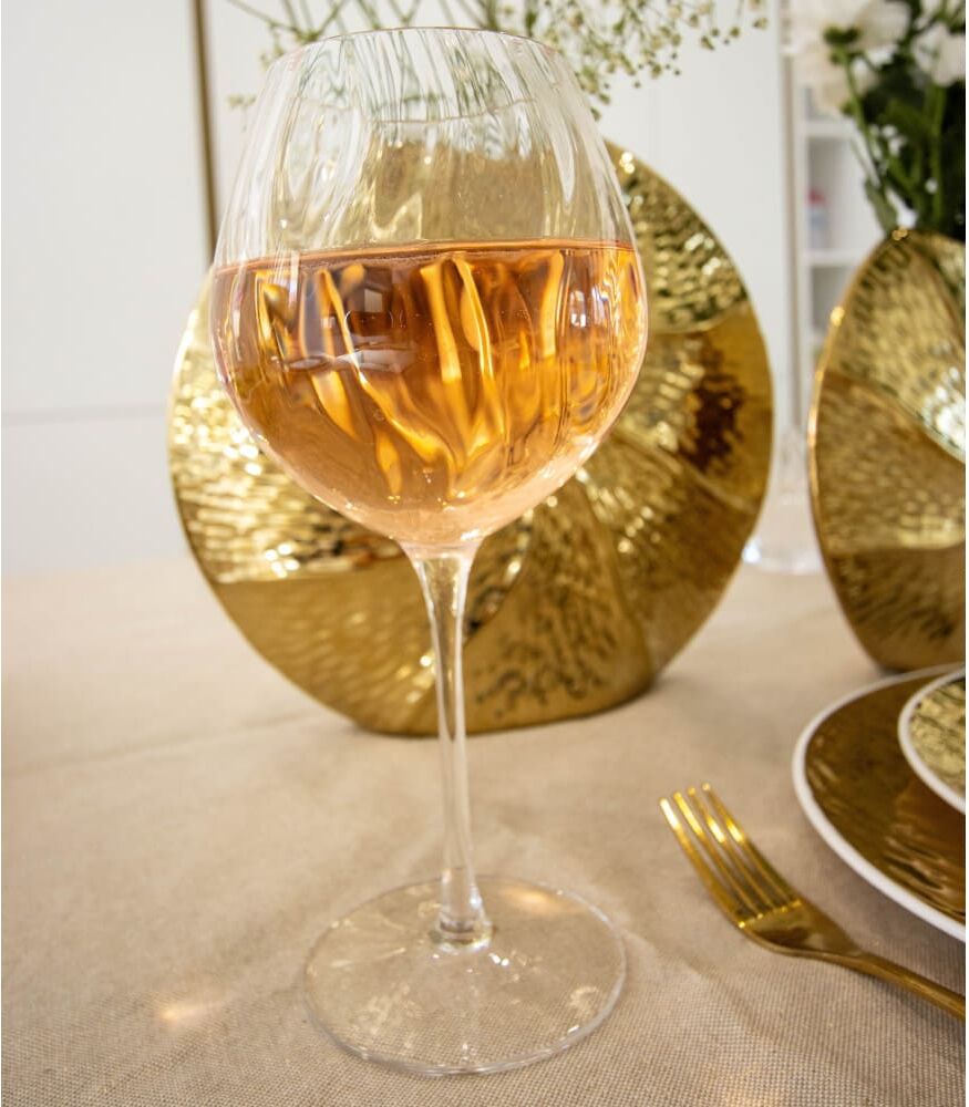 Aulica Copas de vino con pie de diamante - lote de 4