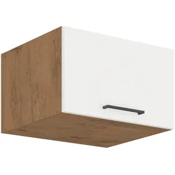 Vigo Aufsatzschrank Hochschrank 60 cm Eiche Lancelot Weiß Hochglanz Küchenzeile