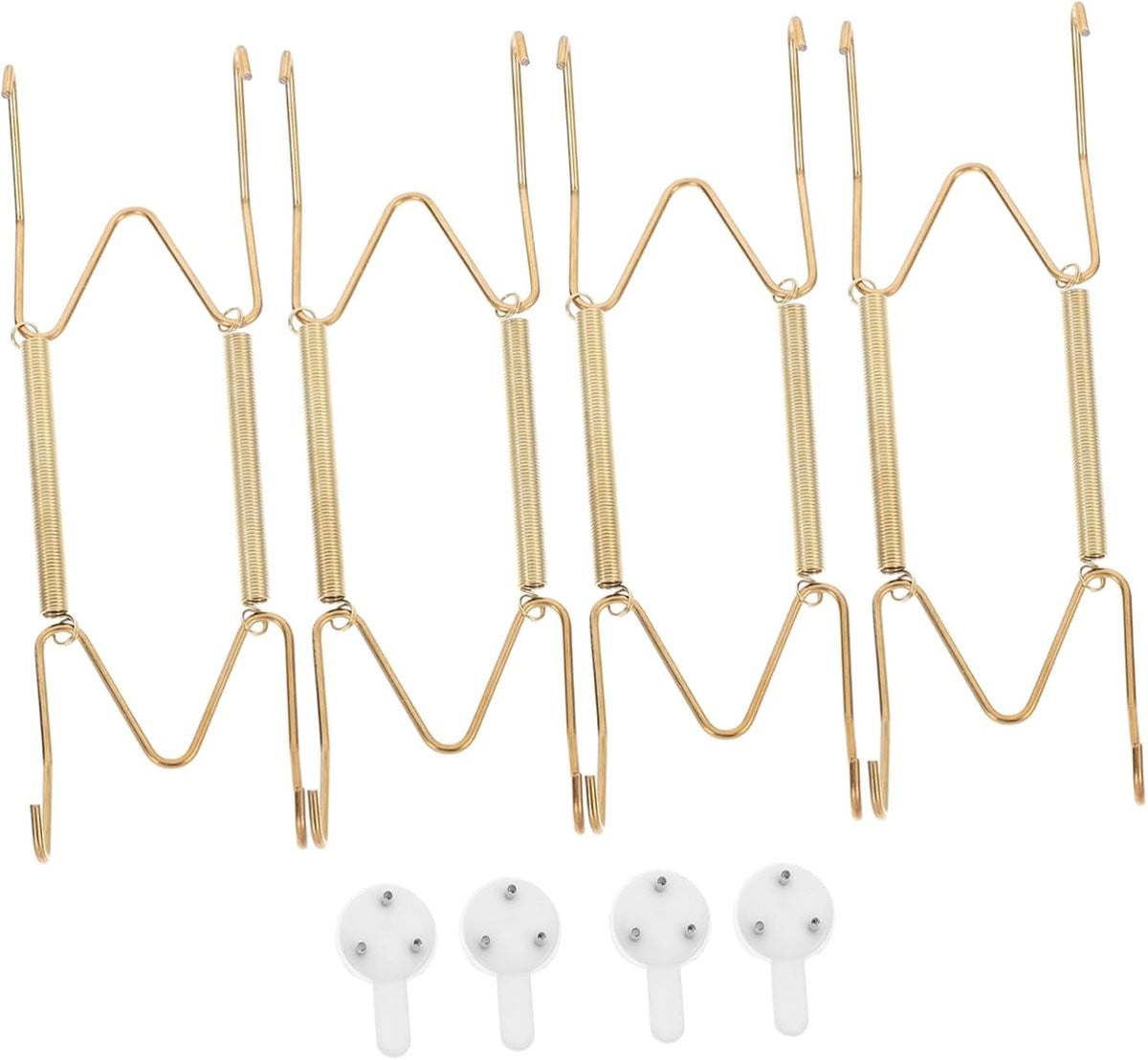 Set van 4 gouden metalen plaat hangers voor decoratieve borden en muurdecoratie