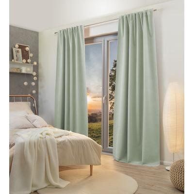 Vorhang HOME WOHNIDEEN "ASHTON", grün (salbei), B:135cm H:245cm, Polyester, Gardinen, Verdunklungsschal, 100% Blackout