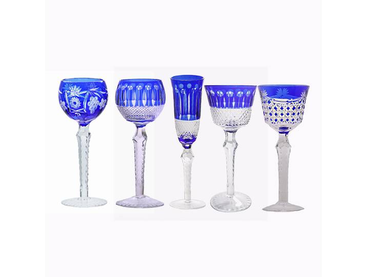 Verre à whisky et gobelet à vin en cristal taillé à la main, style japonais, en verre Edo Kiriko bleu - 5 modèles disponibles