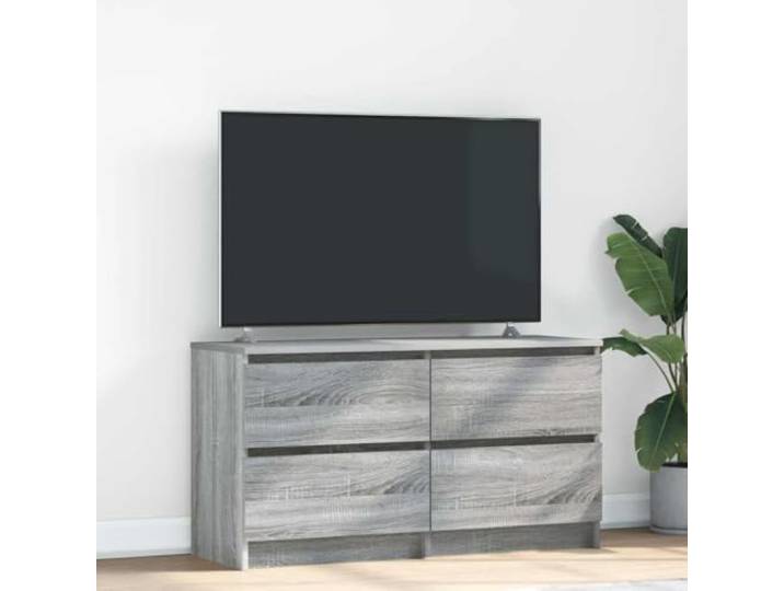 HEFZGDB TV-Schrank Grau Sonoma 100x35x54 cm Holzwerkstoff mit reichlich Stauraum für Multimedia-Geräte und Bücher, stabile Oberplatte, pflegeleicht und langlebig, inklusive