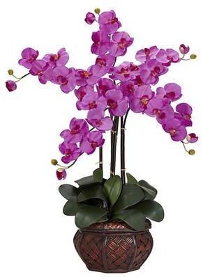 Nearly Natural Phalaenopsis with Decorative Vase Polyester Flower Arrangement