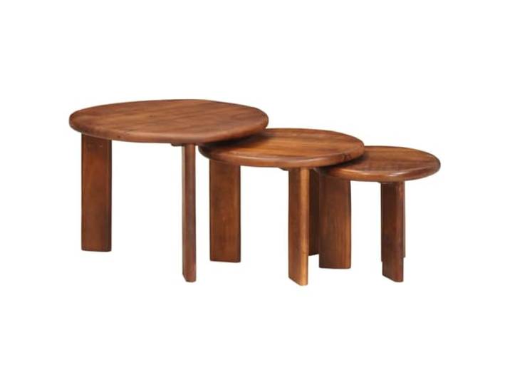 vidaXL Nesting-Couchtische 3 STK. Honigbraun Ø 54 x 40 cm