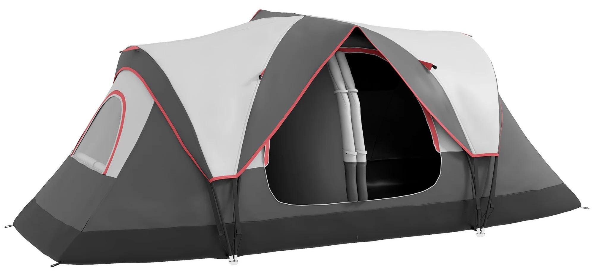 Campingzelt - 2-Raum Familienzelt - 2000 mm wasserdicht - Canvas - Für 6-8 Personen - Armeegrün