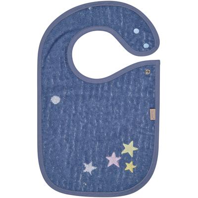 Lätzchen STERNTALER "Weltraum, mit Druckknopf", Baby, blau (jeans), Baumwolle, Lätzchen