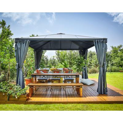 Pavillon PALRAM - CANOPIA "Palermo 3600", grau (anthrazit, anthrazit), B/H/T: 360cm x 295cm x 360cm, Pavillons, BxT: 360x360 cm