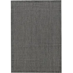 Balkonteppich Einfarbig Wetterfest Waschbar Strapazierfähig Terrasse Garten Schadstoffgeprüft Schwarz 60x100 cm – ORIANA von Kadima Design