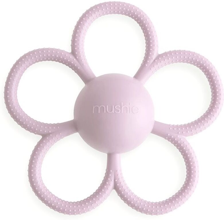 Mushie Rattle Teether Toy jouet de dentition avec hochet Soft Lilac 1 pcs
