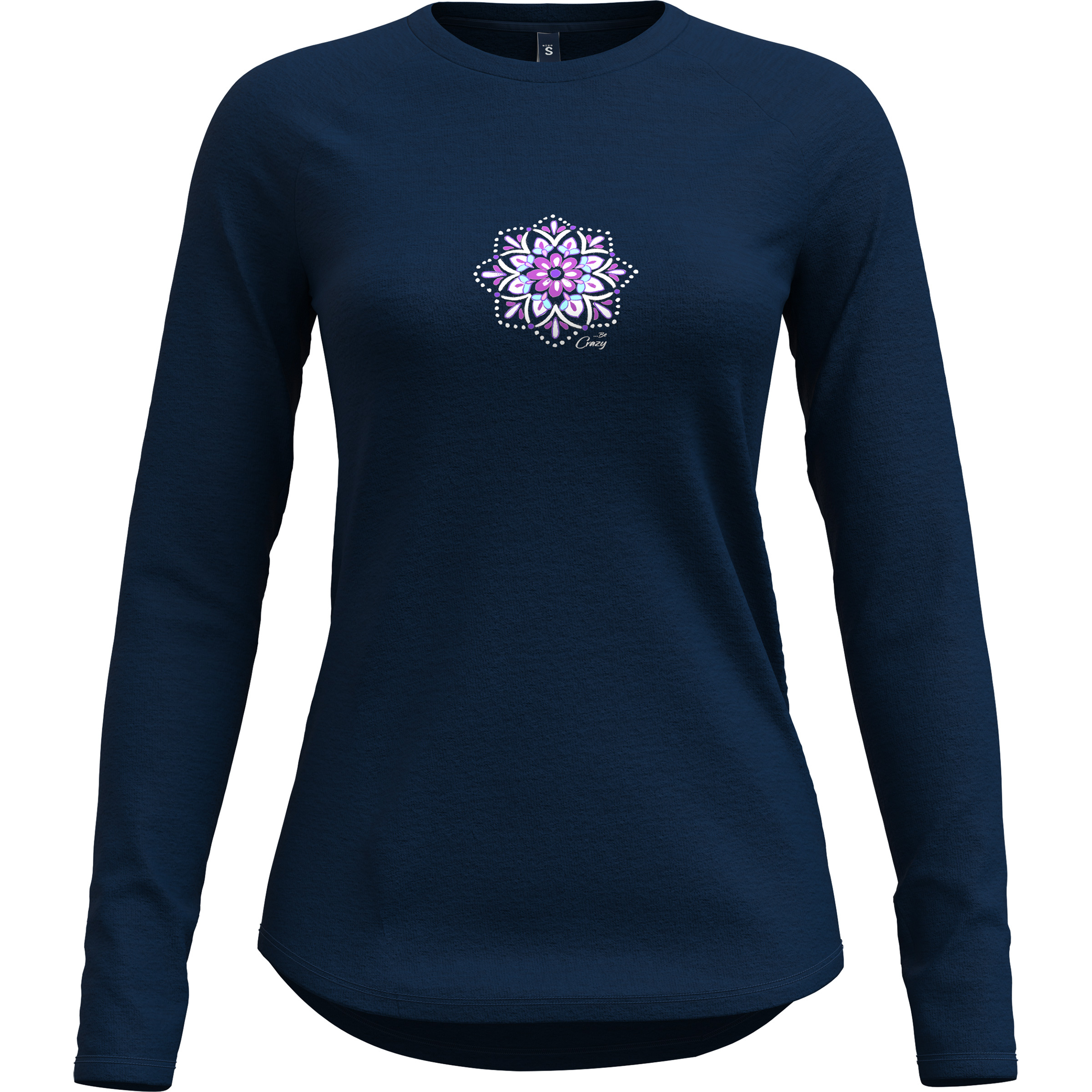Crazy Merino Logo Damen Longsleeves Merino blau Größe M Lifestyle Geruchsneutralisierend Merinowolle