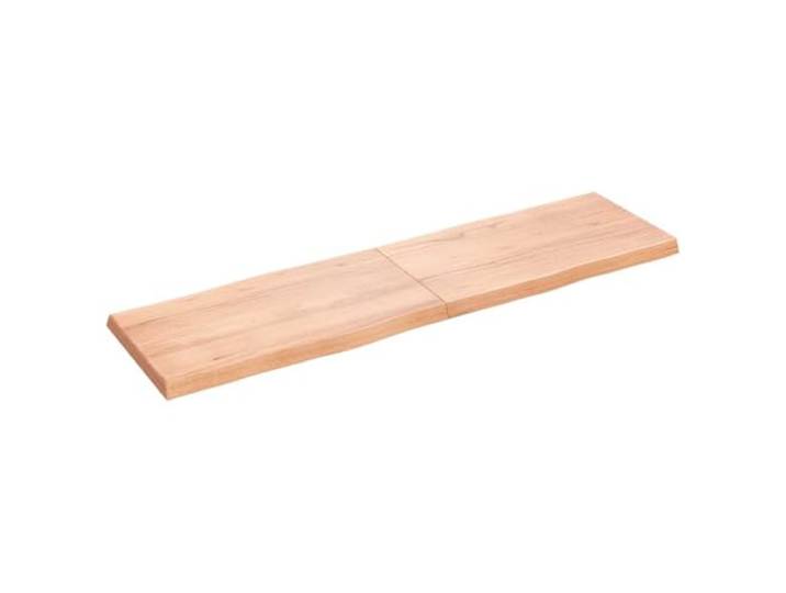 HGPOTUY Tischplatte 180x50 cm Massivholz Eiche Behandelt Baumkante Eichenholz, mittelbraun, dichte Maserung, klappbar, Scharniere, lackiert, handgefertigt, Naturkante, DIY, Unikat