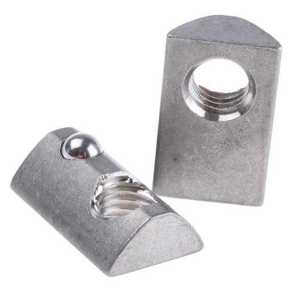 RS PRO Roll-in T-slot 8, M8, spring, stainless (7675660)
