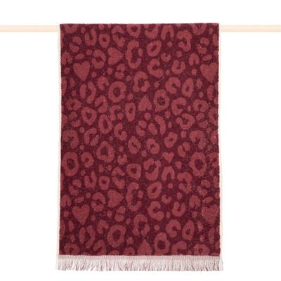 Handtuch PAD "LEO, 50x100 cm", rot (burgundy), B:50cm L:100cm, Frottee, Frottee, Handtücher, Leo-Design, Jacquard-Webung, weich und saugstark, mit Fransen