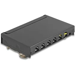 Delock Mini Desktop Patchpanel RJ45 Buchse 6 Port Cat.6A geschirmt schwarz - zur, Server Zubehör, Schwarz