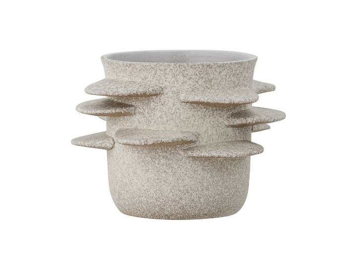 Pot de fleurs en grès beige, cache-pot d'intérieur, à poser, émai