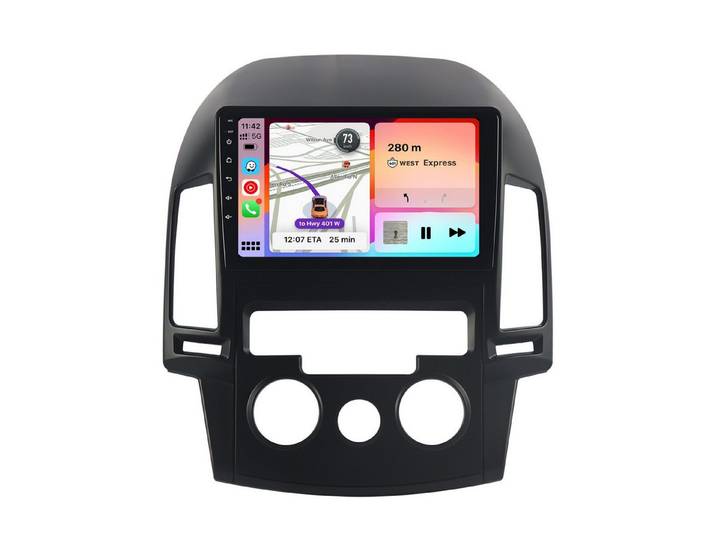 A-Sure CarPlay Android Auto Bluetooth RDS Für Hyundai i30 MK1 FD 2006-2011 Autoradio (5s Schnellstart/1280*720 Screen/Apple Carplay/Android Auto/Bluetooth)
