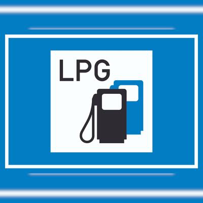 HB-Druck Tankstelle mit Autogas Symbol Schild A0 (841x1189mm)