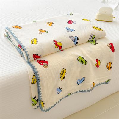 Shop Station Soft Cotton Blanket Double Layer Gauze Blanket With Cute Cartoon Print For Kids & Family a 31.50 41.34 In