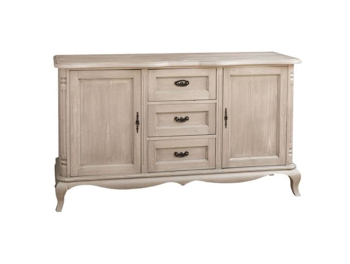 Massivholz Sideboard Silber im Landhausstil