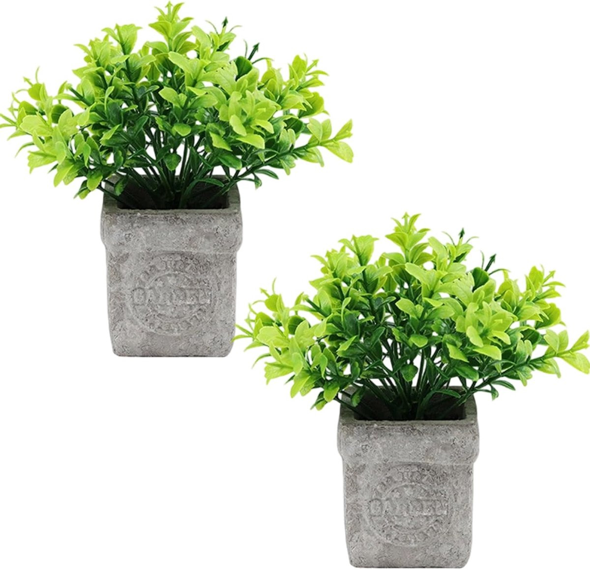 Merkloze kunstplant in pot voor decoratie van bureau, plank of keuken