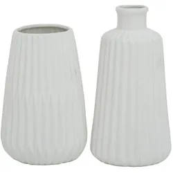 Vase Blumenvase Porzellan Esko weiß H 17 cm 2er Set