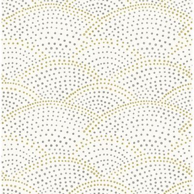 A-Street Prints Bennett Grey Dotted Scallop Wallpaper