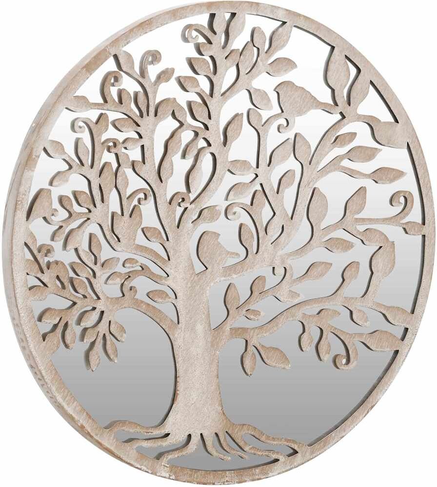 vidaXL Miroir de jardin Sable 40x2,5cm Fer Rond utilisation extérieure