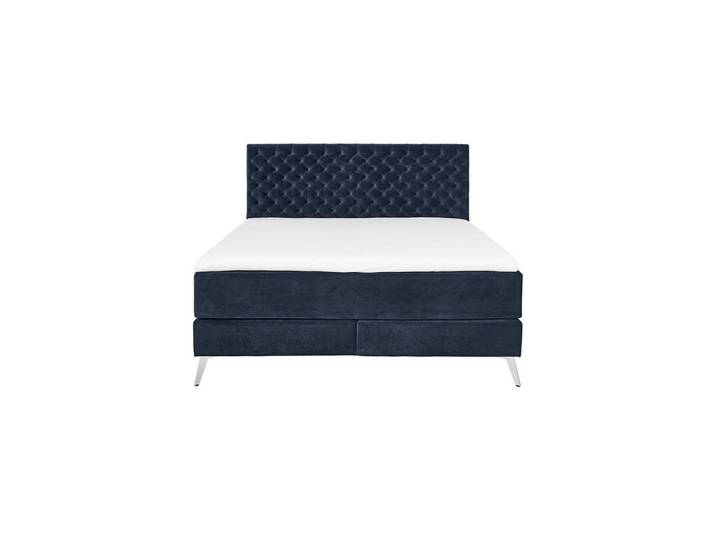 Kawola Boxspringbett Sindar Blau Webstoff, Dunkelblau, 160x200 cm, Schlafzimmer, Betten, Boxspringbetten