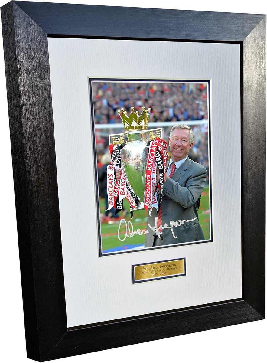 Manchester United gesigneerde foto in lijst voor volwassenen, A4 formaat