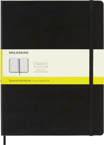 MOLESKINE Notizbuch Classic Collection fester Einband ca. DIN A4 kariert, schwarz Hardcover 192 Seiten