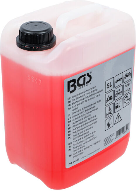 BGS Concentré shampooing auto, rouge, 5 l ; BGS technic (74416)