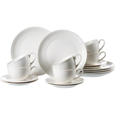 Kaffeeservice RITZENHOFF & BREKER "Levi", weiß, 18, Porzellan, Geschirr-Sets, Kaffeeservice