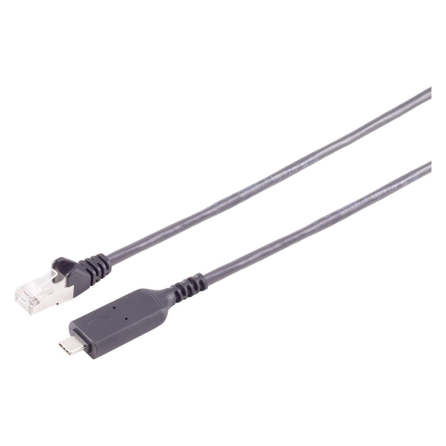 S-Impuls USB-C LAN adapter cable 1G, RJ45, PVC, black, 15m (USB-C, RJ45 (1x)) (13-51085)