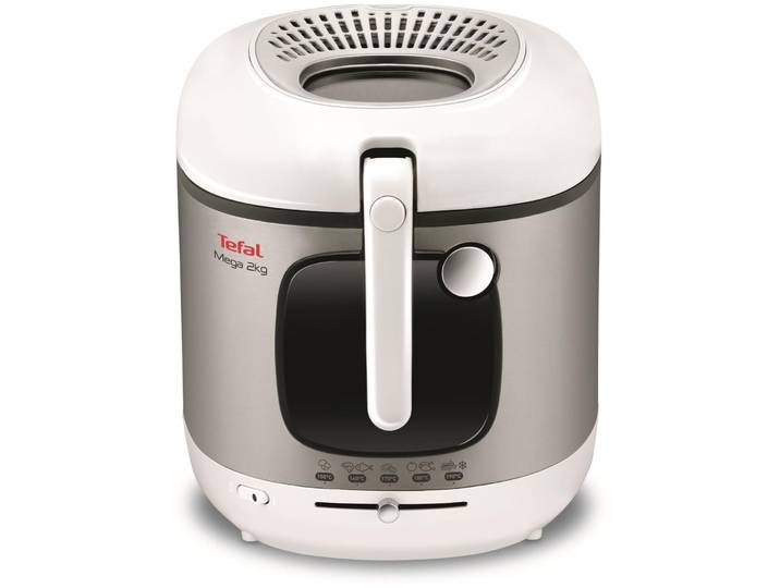 Fritteuse Tefal Mega 4 l - Farbe: Silber matt, Weiss - Fritteuse
