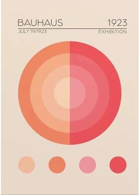 Inspire Essentials Abstract Bauhaus Orange Geometric Wall Art Canvas Prints 5 7.87 11.81 In