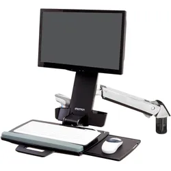 Ergotron Sv Sit Stand Combo Arm (Wand, 24", 13.20 kg), Monitor Halterung, Schwarz, Silber