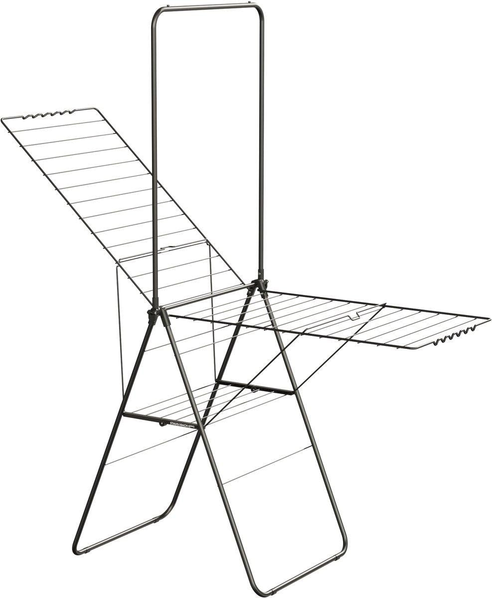 STAUS&BACH Inklapbaar droogrek met stang Aeriq Flex, Mat zwart, Staal