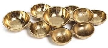 Zodax "Ohanna 13"" Long Cluster of 9 Serving Bowls- Dark Gold"