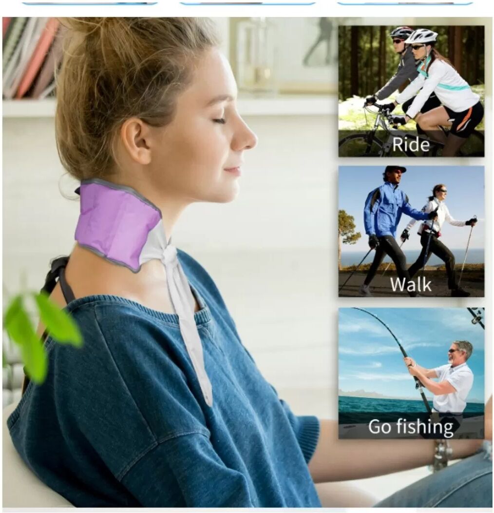 INF Outdoor Cooling Ice Neck Scarf - Evaporative Water-Absorbent Cooling Band for Travel Sports Rosa+Lila