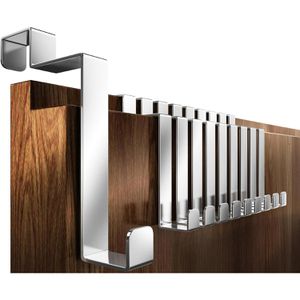 4smile Türhaken für Innenseite, silber, aus Edelstahl, zum Einhängen, 10 Stück