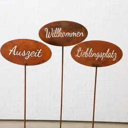 BOLTZE GRUPPE GmbH Gartenstab Lieblingsplatz, 3 H115cm sort., H 115 cm, Metall, Rost, Rostbraun Sortierung: 3 sort.; Metallart: Eisen; Länge Artikel: 38 cm; Höhe Artikel