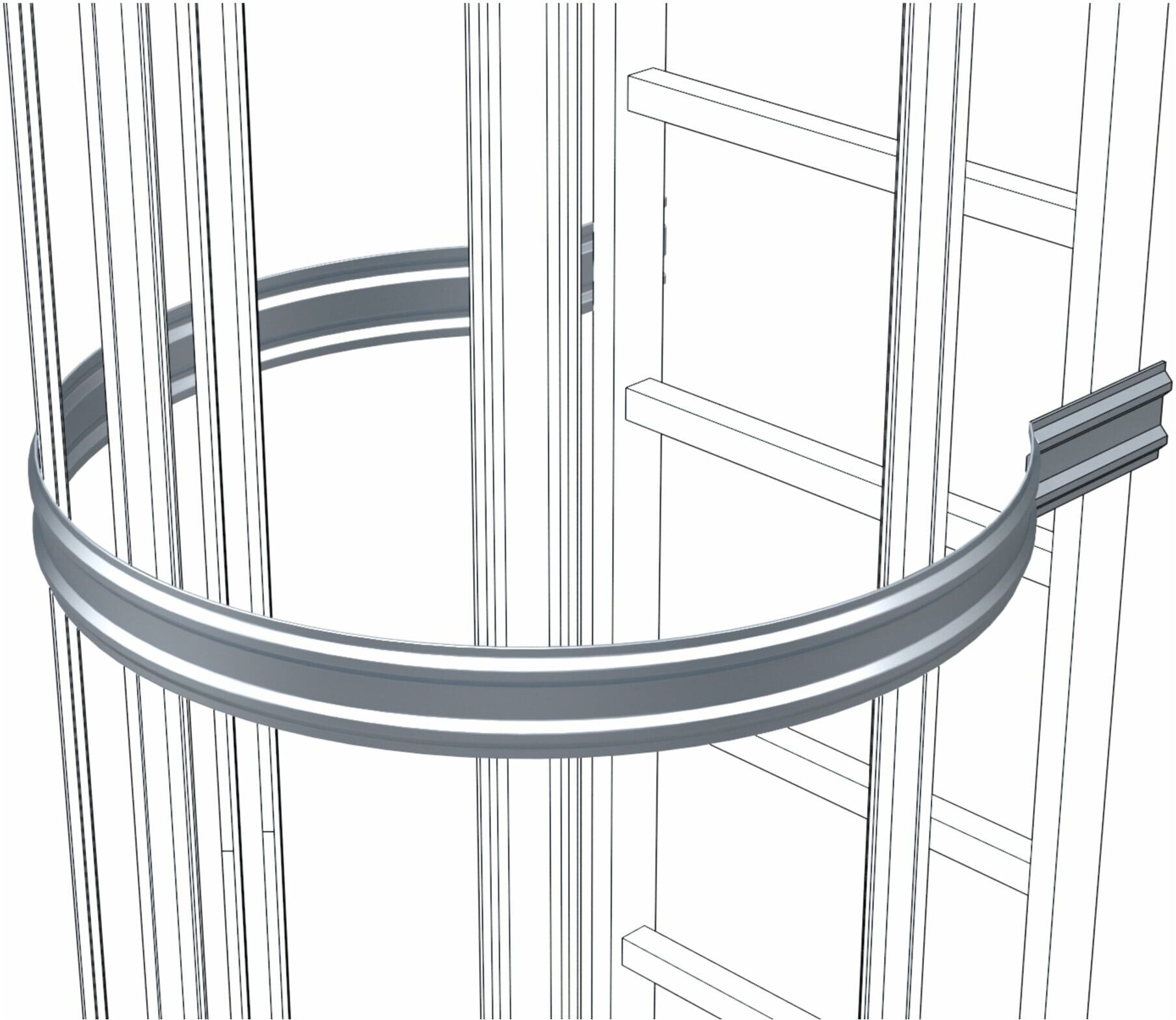 ZARGES Rückenschutzbügel D = 700 mm Stahl verzinkt (43244)