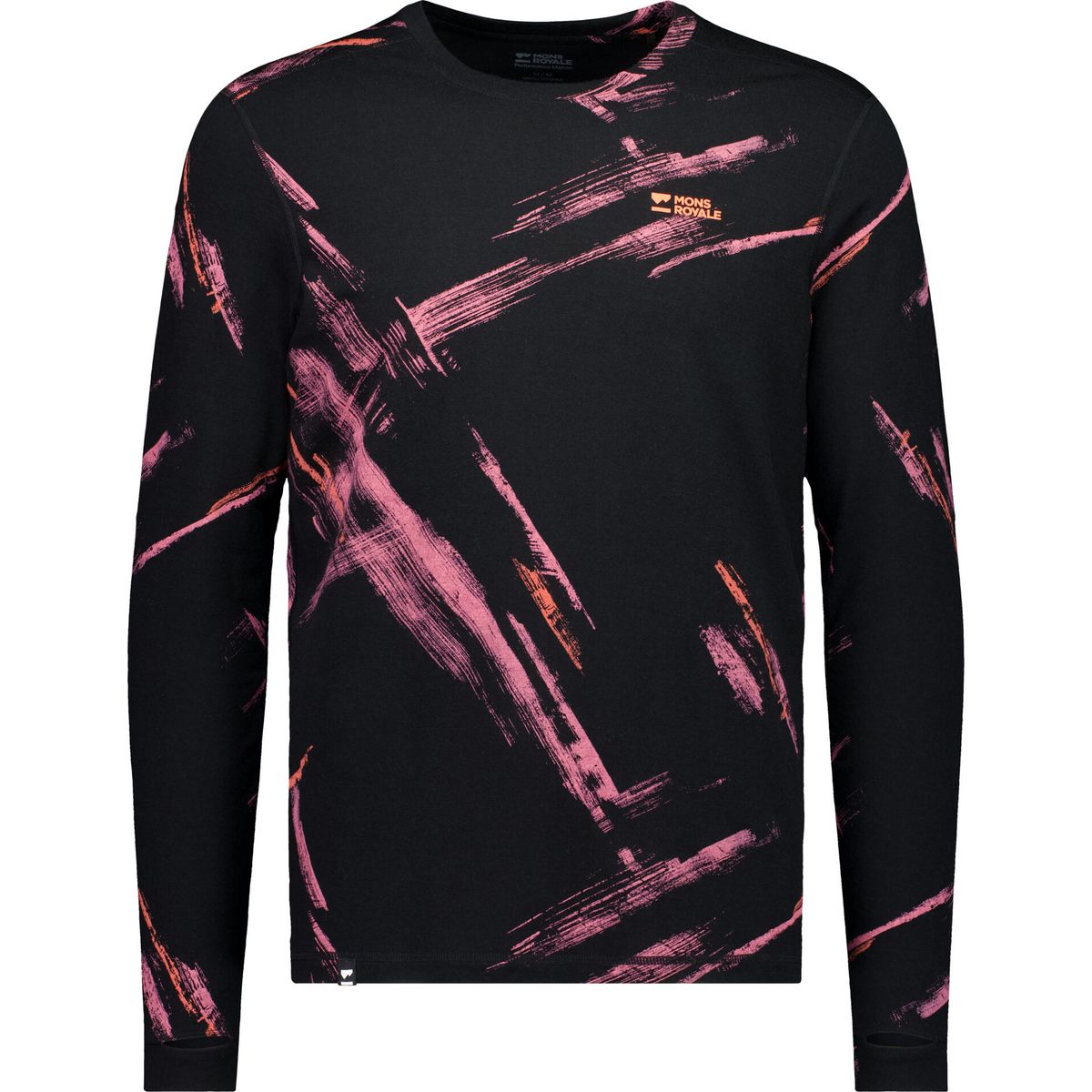 Mons Royale Mens Cascade Merino Base Layer Long Sleeve airbrush (294) S 100499-1171-294-S