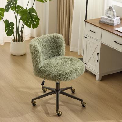 No Plush Velvet Swivel Chair Antique Bronze Base With Wheels