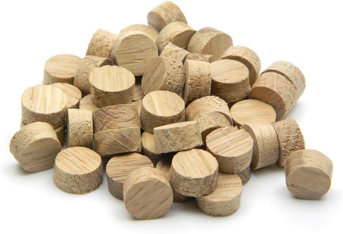 50 stuks Massief Eiken Houten Pluggen Kruisgraan voor het maken van meubels - Houtkleur