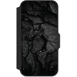 Nivocase Klapphülle für Apple iPhone 13 Mini Handyhülle aus Kunst Leder NIVOflip schwarz Beton Stein (Apple iPhone 13 mini), Smartphone Hülle, Schwarz